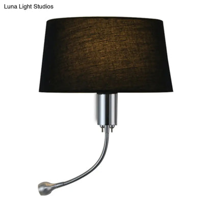 DecorBites™ Modern Flush Wall Sconce with Half-Empire Shade - 1 Head Bedroom Spotlight Wall Lamp for Reading - Black/Beige/White