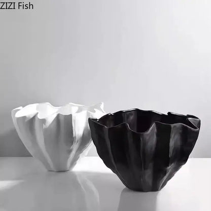 Modern fluted black resin bud vase bedroom floral decor