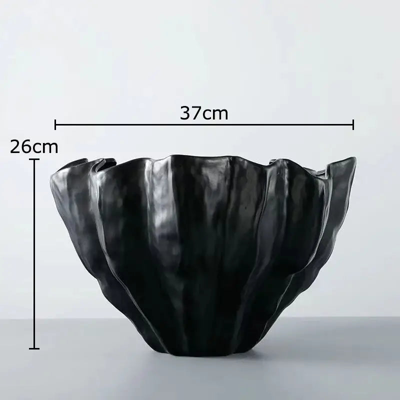 Modern fluted black resin bud vase bedroom floral decor
