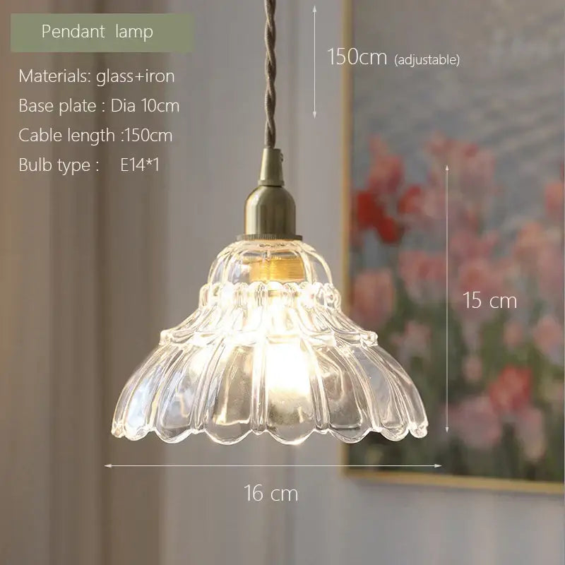Modern fluted brass glass pendant light for dining room