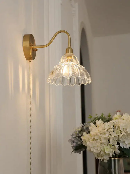 Modern fluted brass glass pendant light for dining room