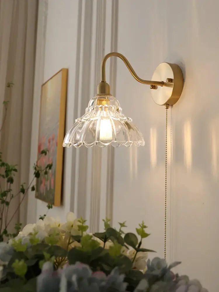 Modern fluted brass glass pendant light for dining room