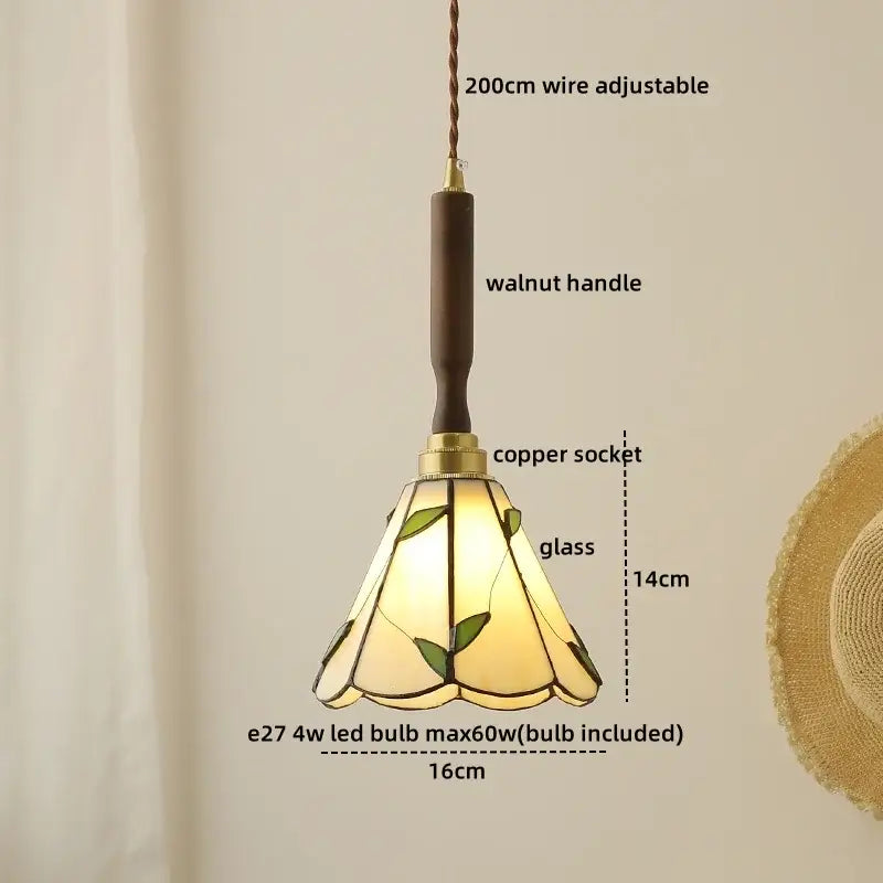 Modern fluted yellow glass pendant light dining room led walnut copper