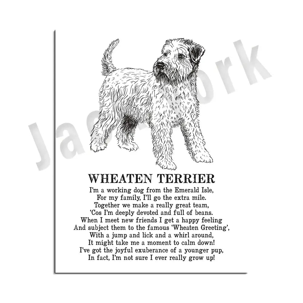 Modern framed black & white dog breed poster set bedroom wall decor