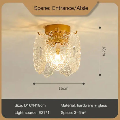 Modern french gold and clear glass led chandelier living room light