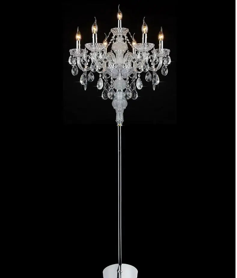 Modern french gold crystal floor lamp for living room