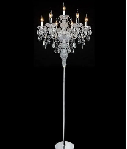 Modern french gold crystal floor lamp for living room