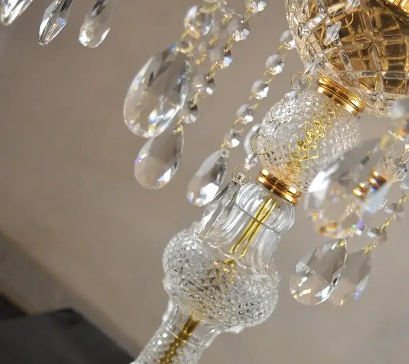 Modern french gold crystal floor lamp for living room