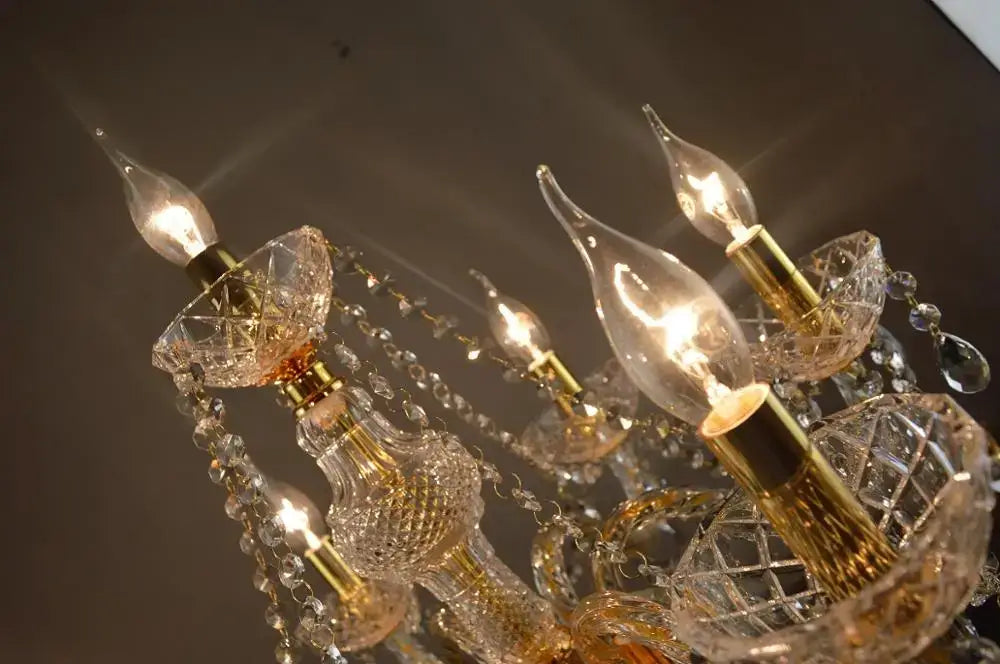 Modern french gold crystal floor lamp for living room