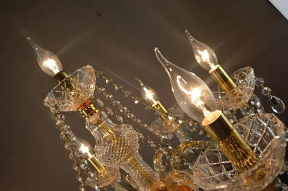 Modern french gold crystal floor lamp for living room