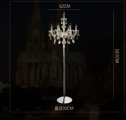 Modern french gold crystal floor lamp for living room