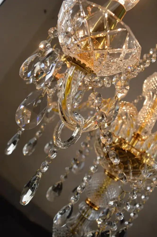 Modern french gold crystal floor lamp for living room