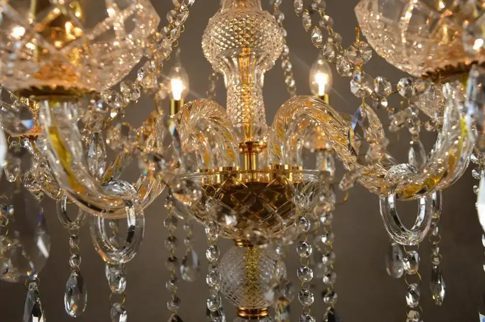 Modern french gold crystal floor lamp for living room