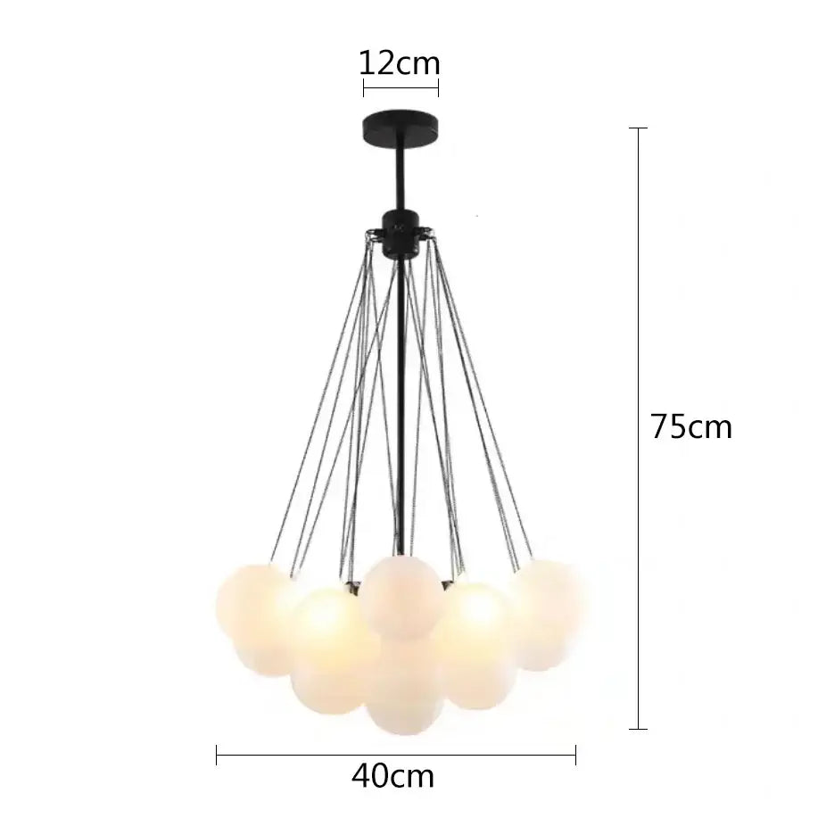 Modern frosted glass ball cloud pendant lights dining room
