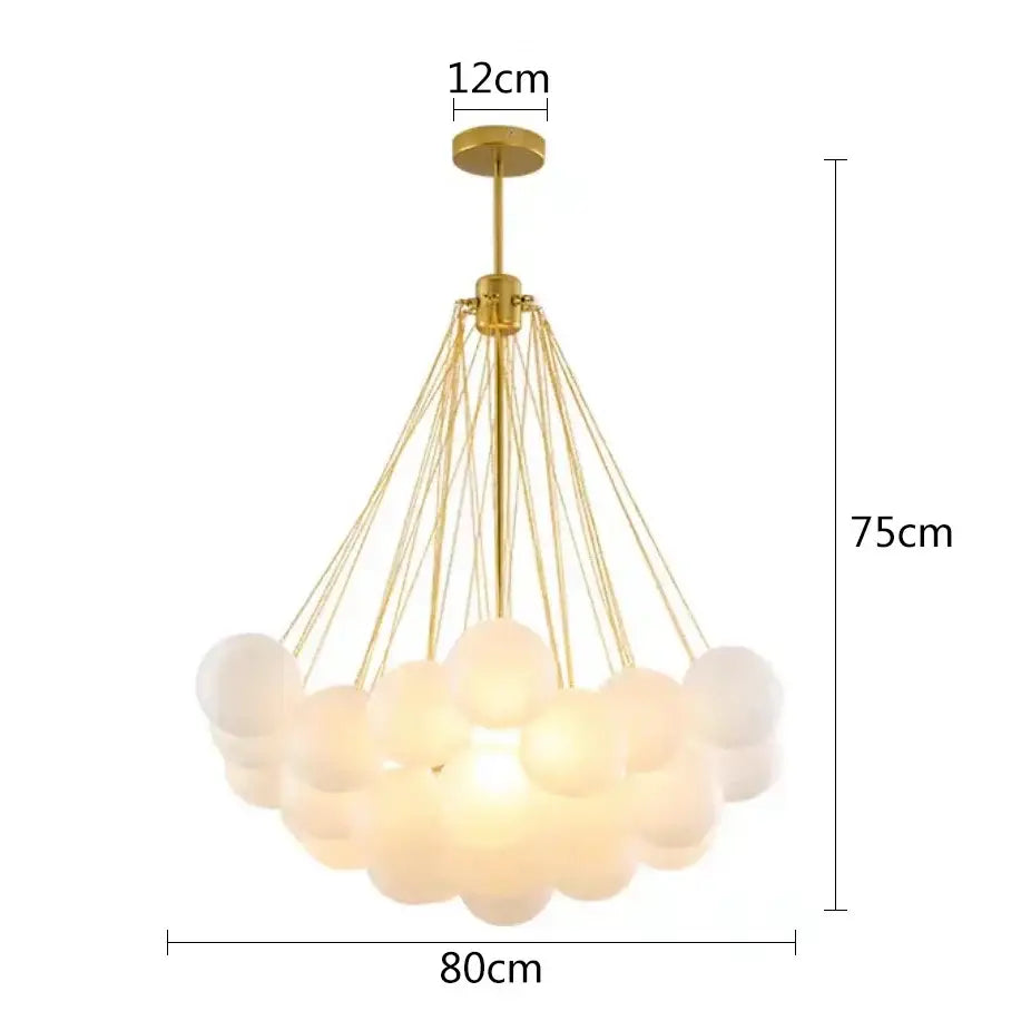 Modern frosted glass ball cloud pendant lights dining room