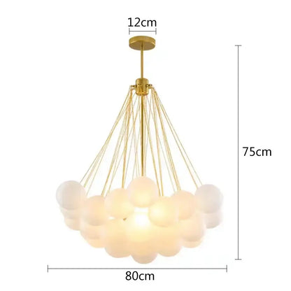 Modern frosted glass ball cloud pendant lights dining room