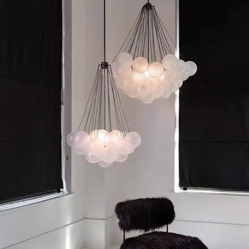 Modern frosted glass ball cloud pendant lights dining room