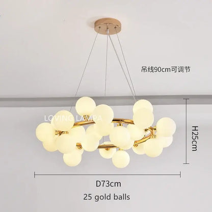 Modern frosted glass ball led chandelier dining room pendant light