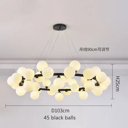 Modern frosted glass ball led chandelier dining room pendant light