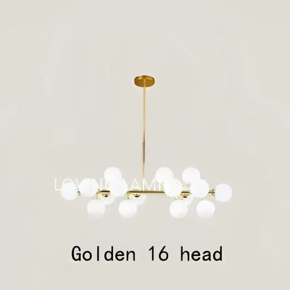 Modern frosted glass ball led chandelier dining room pendant light
