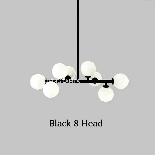 Modern frosted glass ball led chandelier dining room pendant light