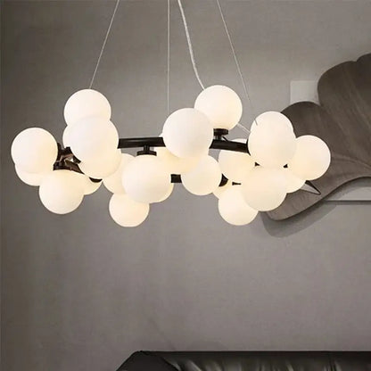 Modern frosted glass ball led chandelier dining room pendant light