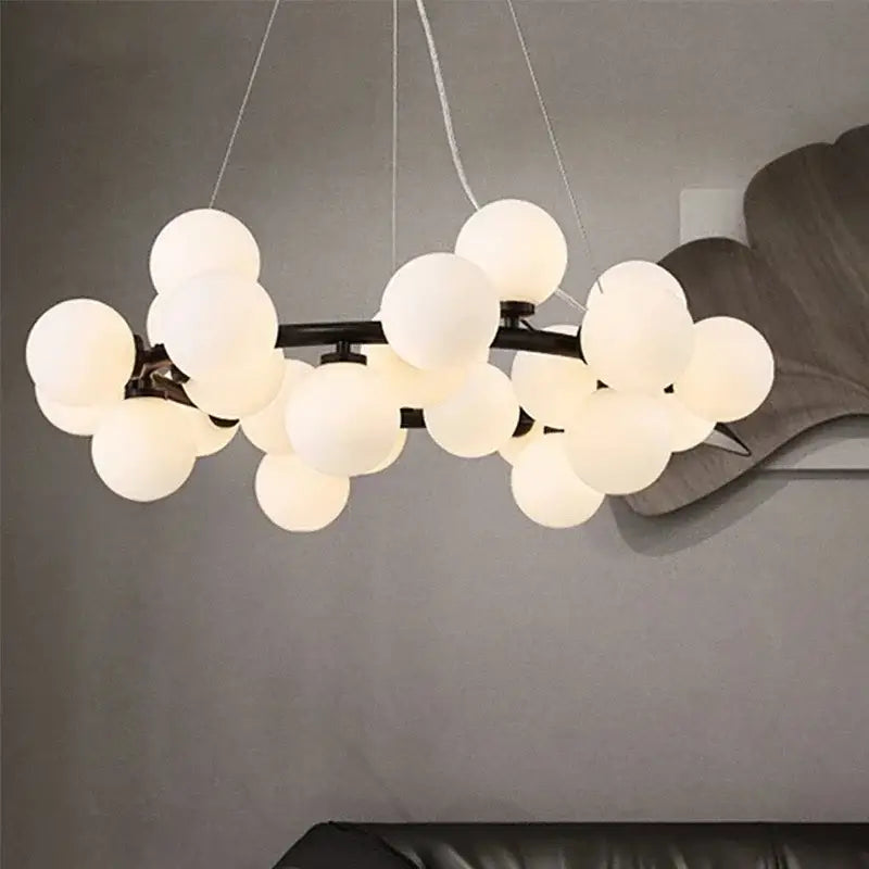 Modern frosted glass ball led chandelier dining room pendant light