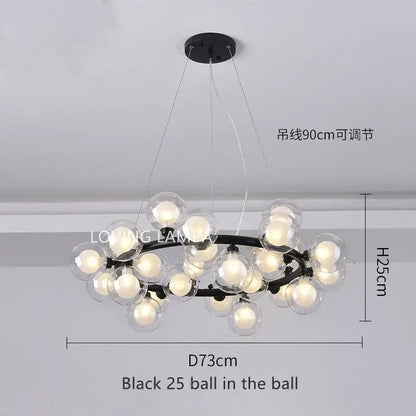 Modern frosted glass ball led chandelier dining room pendant light