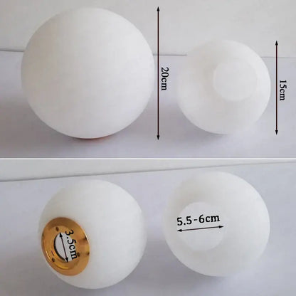 Modern frosted glass ball pendant light with gold ring for bedroom