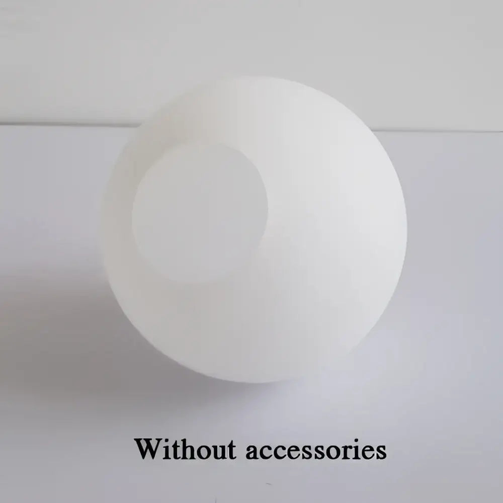 Modern frosted glass ball pendant light with gold ring for bedroom