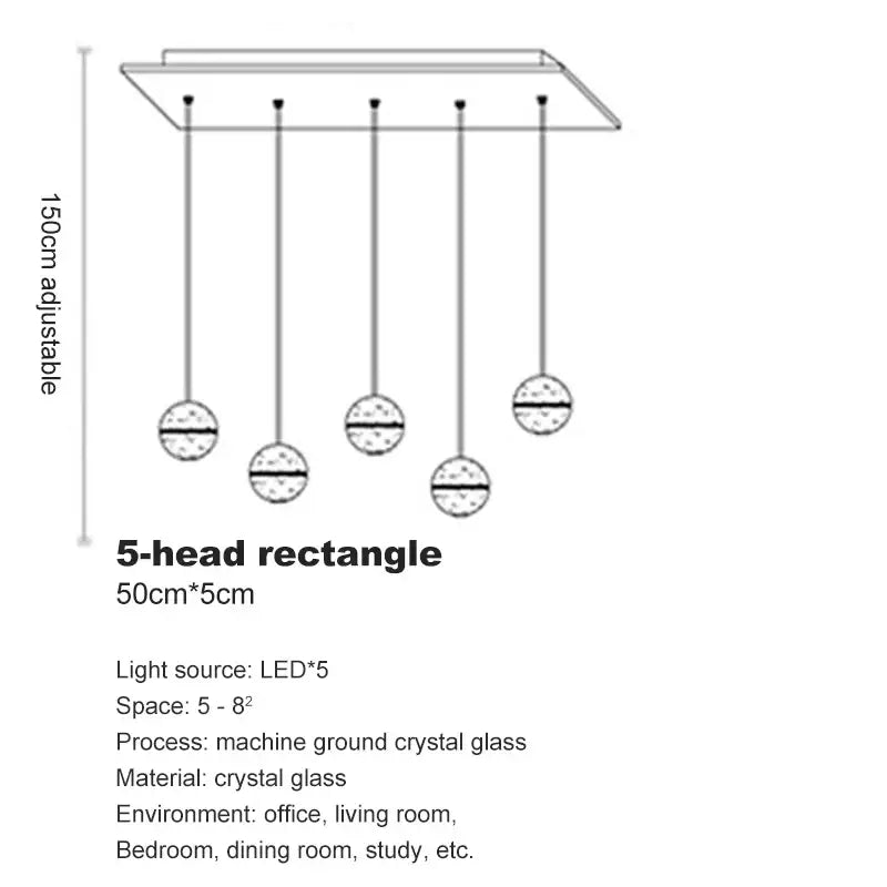 Modern frosted glass crystal ceiling chandelier staircase pendant light