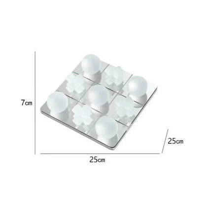 Modern frosted glass geometric tic tac toe set living room decor