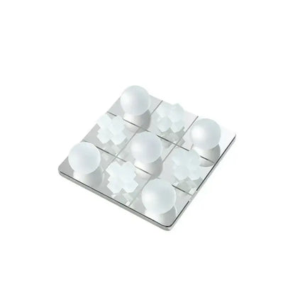 Modern frosted glass geometric tic tac toe set living room decor