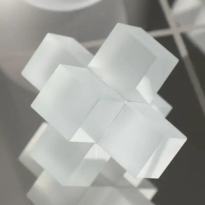 Modern frosted glass geometric tic tac toe set living room decor