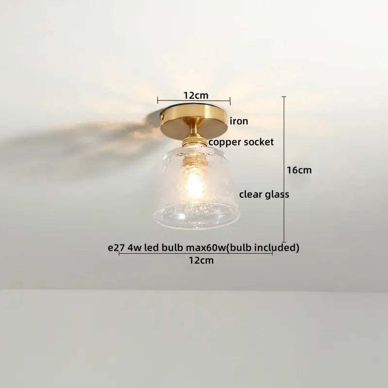 Modern frosted glass led ceiling light corridor flower lamp