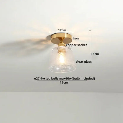 Modern frosted glass led ceiling light corridor flower lamp