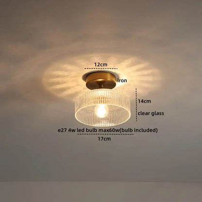 Modern frosted glass led ceiling light corridor flower lamp