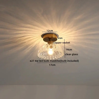 Modern frosted glass led ceiling light corridor flower lamp