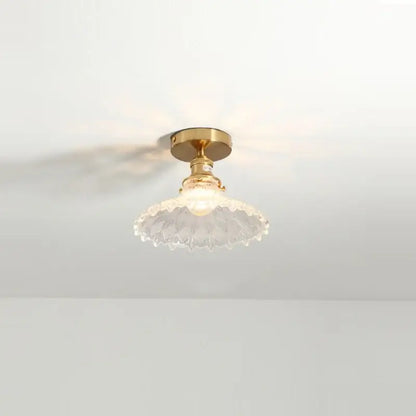 Modern frosted glass led ceiling light corridor flower lamp