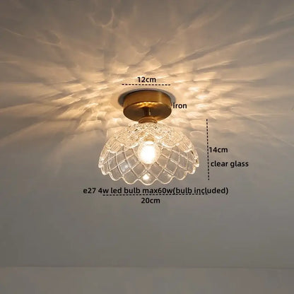 Modern frosted glass led ceiling light corridor flower lamp