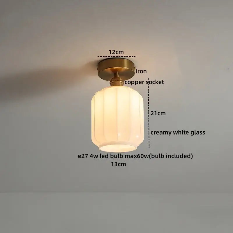 Modern frosted glass led ceiling light corridor flower lamp