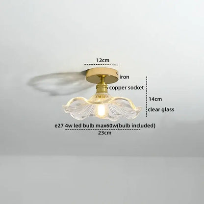 Modern frosted glass led ceiling light corridor flower lamp