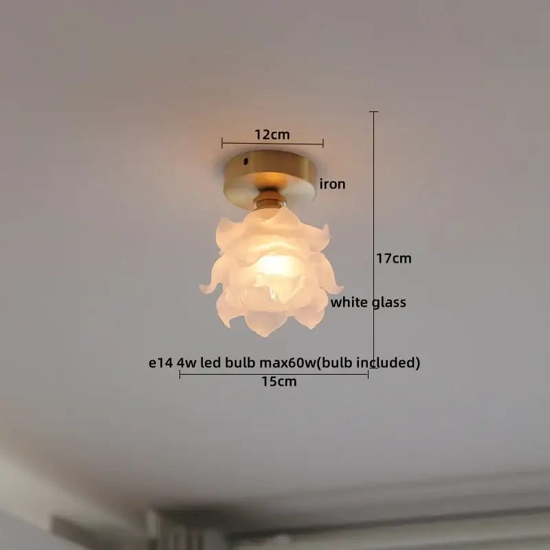 Modern frosted glass led ceiling light corridor flower lamp