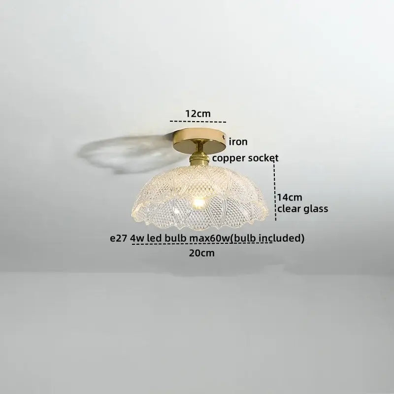 Modern frosted glass led ceiling light corridor flower lamp