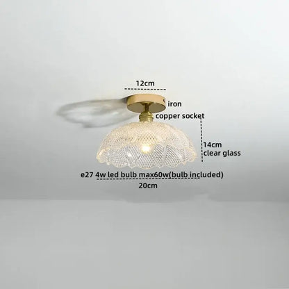 Modern frosted glass led ceiling light corridor flower lamp