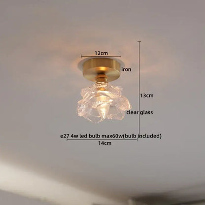 Modern frosted glass led ceiling light corridor flower lamp