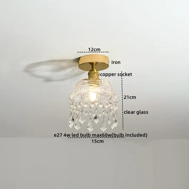 Modern frosted glass led ceiling light corridor flower lamp