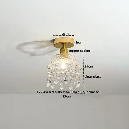 Modern frosted glass led ceiling light corridor flower lamp