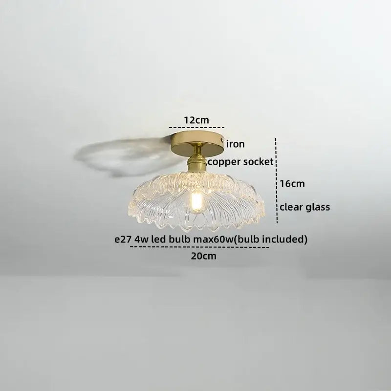 Modern frosted glass led ceiling light corridor flower lamp