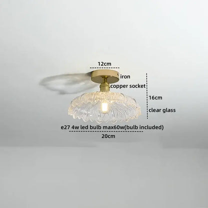 Modern frosted glass led ceiling light corridor flower lamp